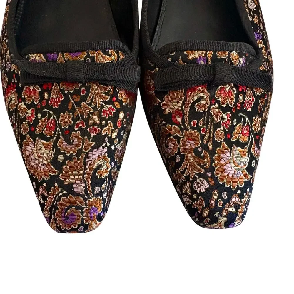 Talbots Metallic Satin Tapestry Brocade Ballet Flats Shoes Medieval Renaissance